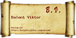 Balent Viktor névjegykártya
